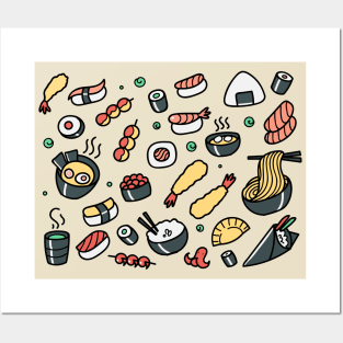 All You Can Eat - Japanese Food Pattern Posters and Art